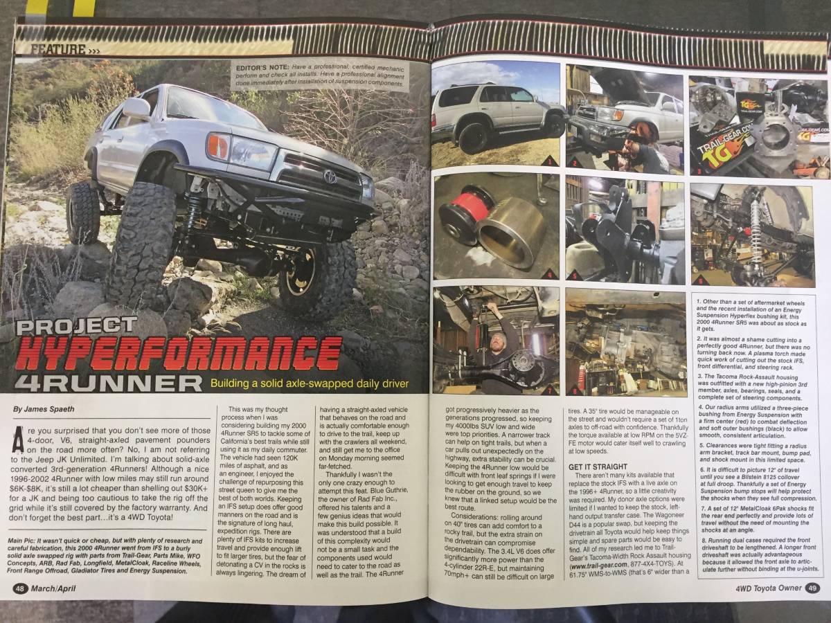 2000 Toyota 4Runner, SAS, dual cases, built axles BuiltRigs